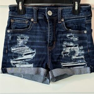 American Eagle destructed Jean shorts sz 0